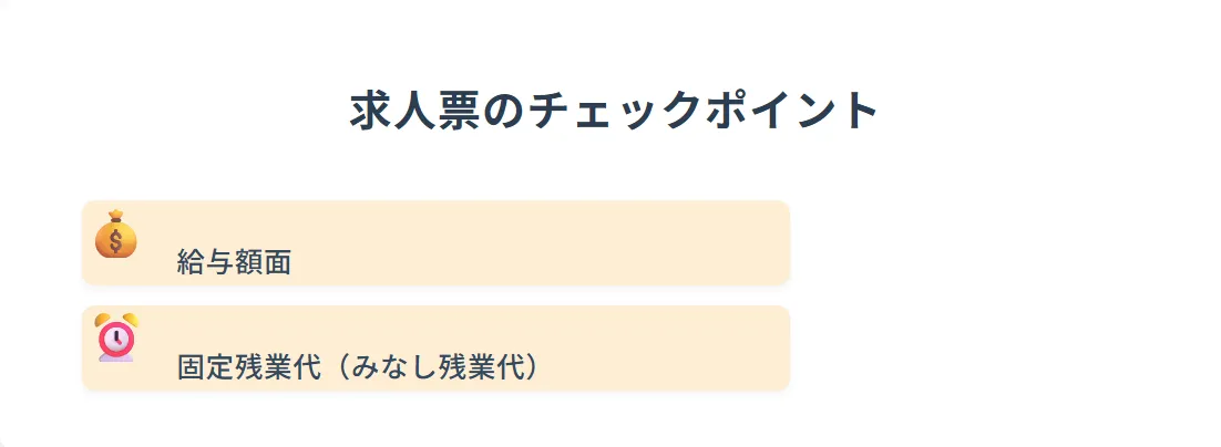 求人票で見るべきポイント（固定残業代など）
