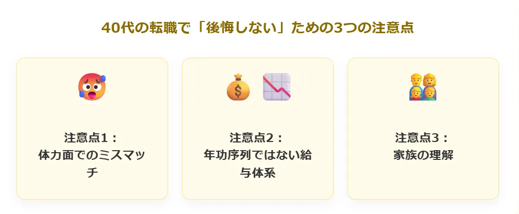 40代の転職で「失敗・後悔」しないための3つの注意点