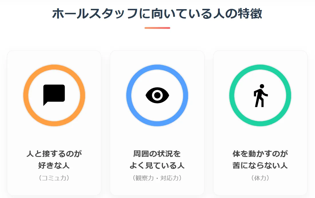 ホールスタッフに向いている人の特徴とは？