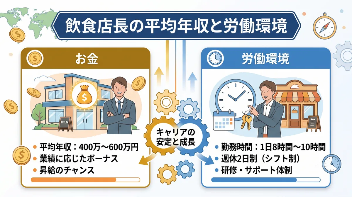 飲食店長の平均年収と労働環境
