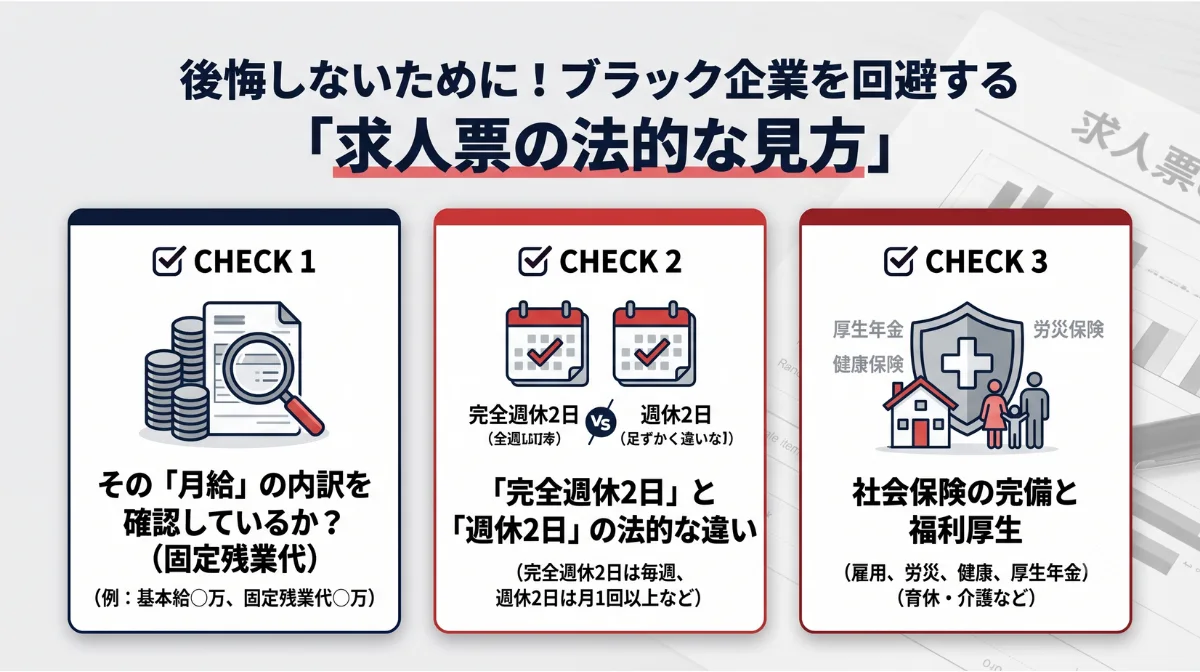 後悔しないために！ブラック企業を回避する
「求人票の法的な見方」
