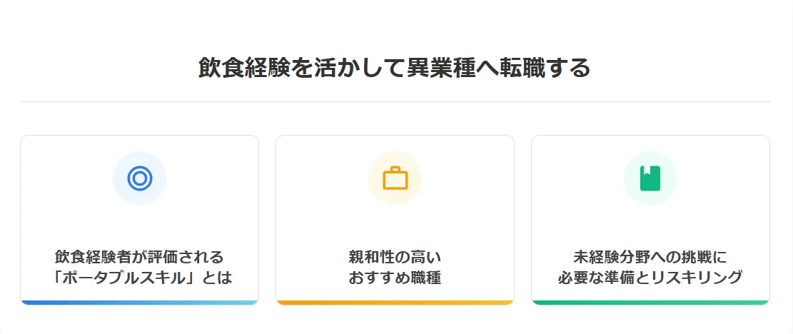 【ルートB】飲食経験を活かして異業種へ転職する