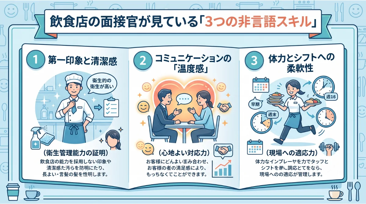 飲食店の面接官が見ている「3つの非言語スキル」