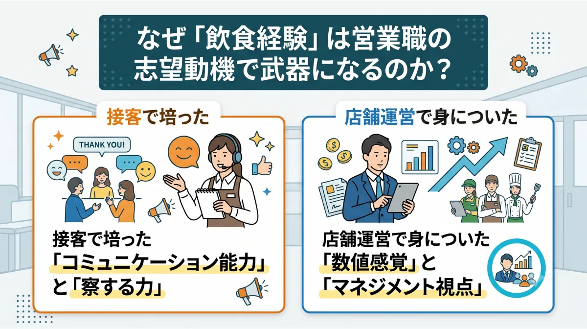 なぜ「飲食経験」は営業職の
志望動機で武器になるのか？