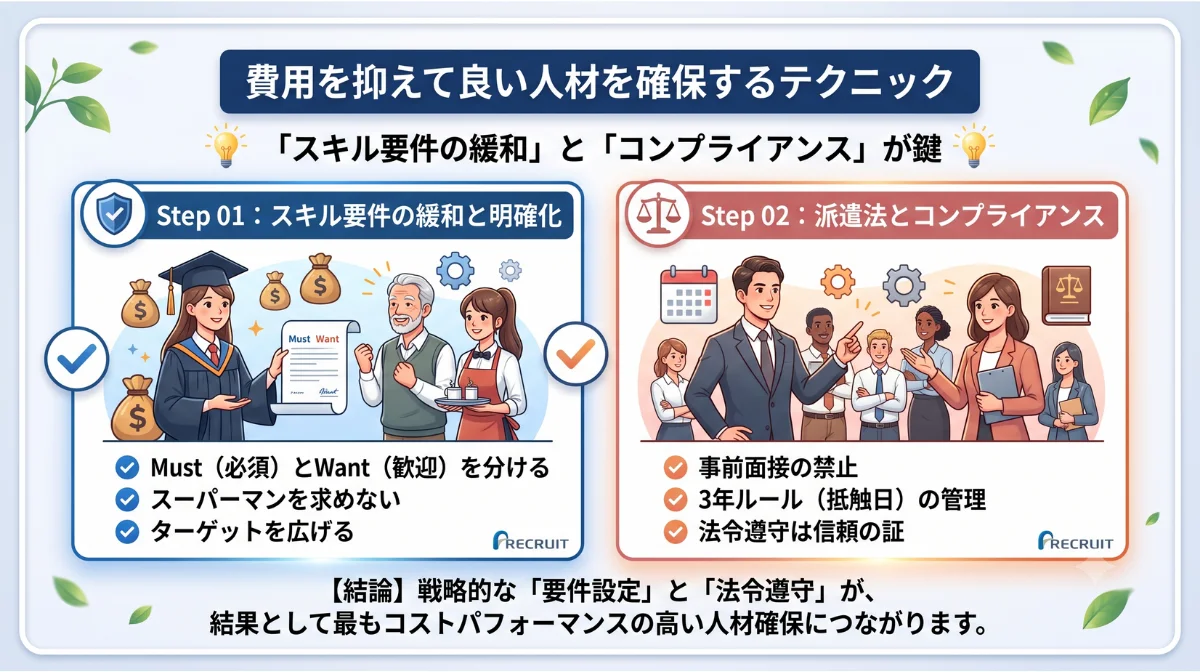 費用を抑えて良い人材を確保するテクニック