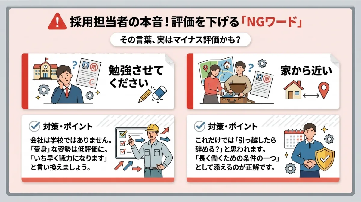 採用担当者の本音！
評価を下げる「NGワード」