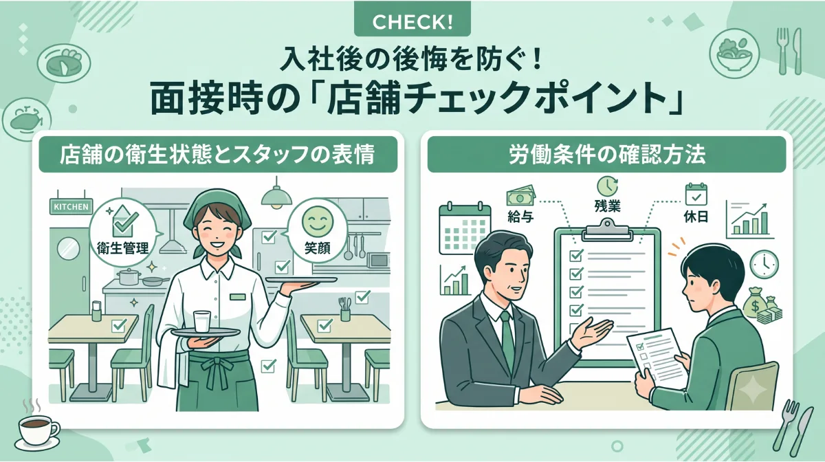入社後の後悔を防ぐ！
面接時の「店舗チェックポイント」
