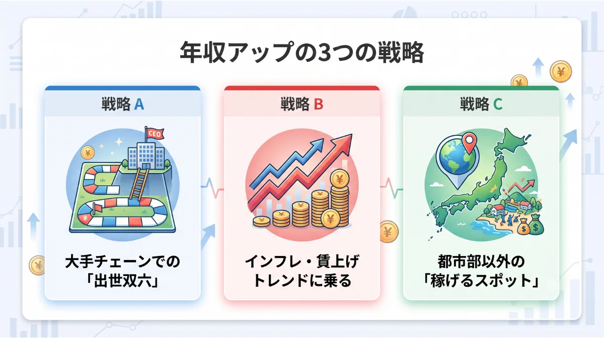 年収アップの3つの戦略