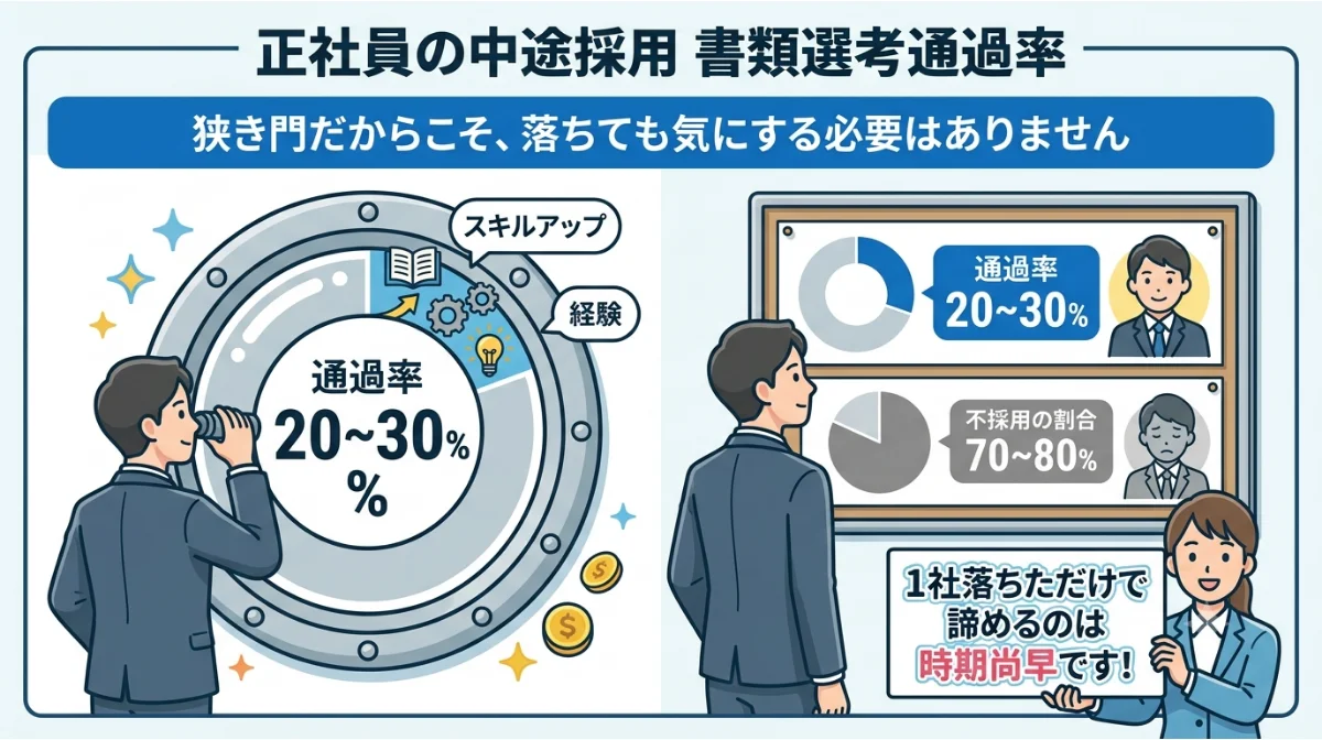 正社員の中途採用
書類選考通過率
