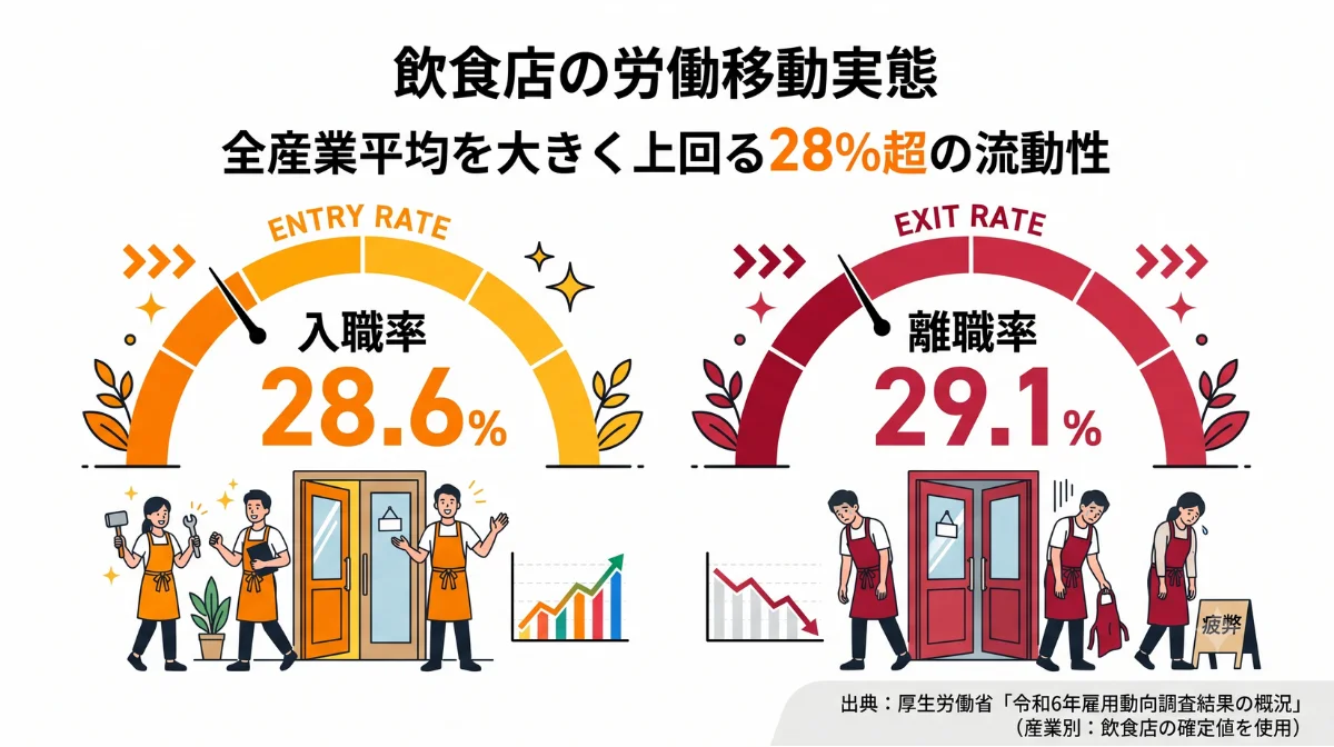 飲食店の労働移動実態