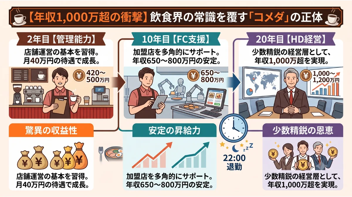 【年収1,000万超の衝撃】飲食界の常識を覆す「コメダ」の正体