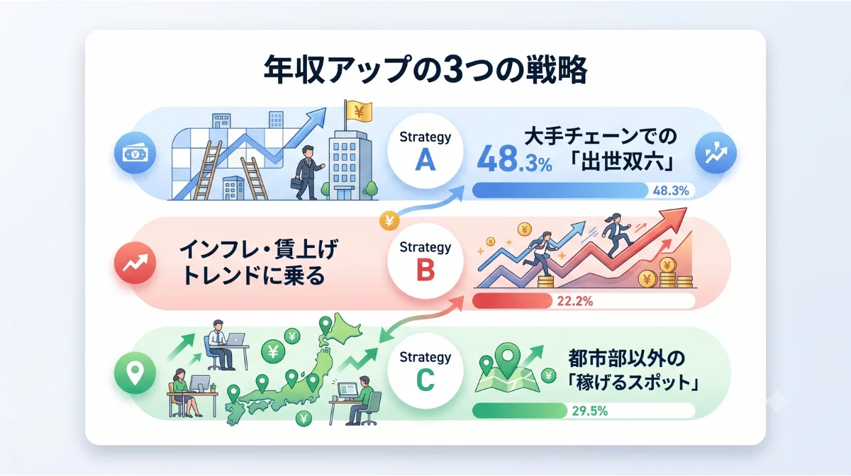 年収アップの3つの戦略