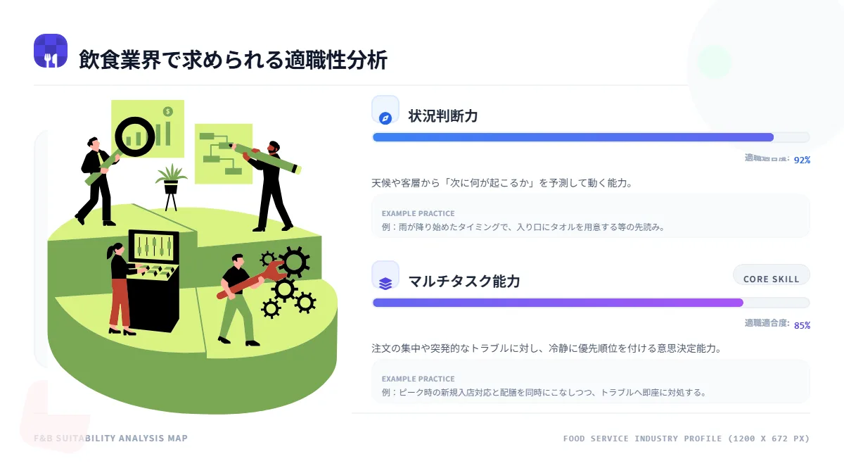 飲食業界で求められる適職性分析
