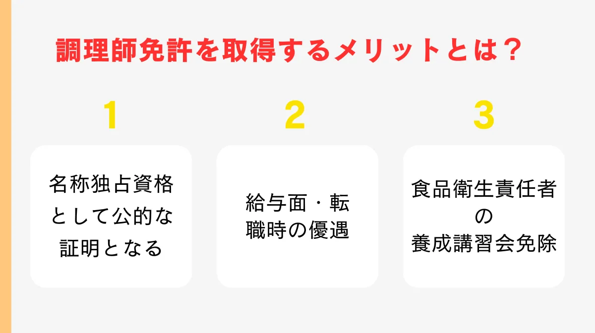 調理師免許を取得するメリットと無資格との違い